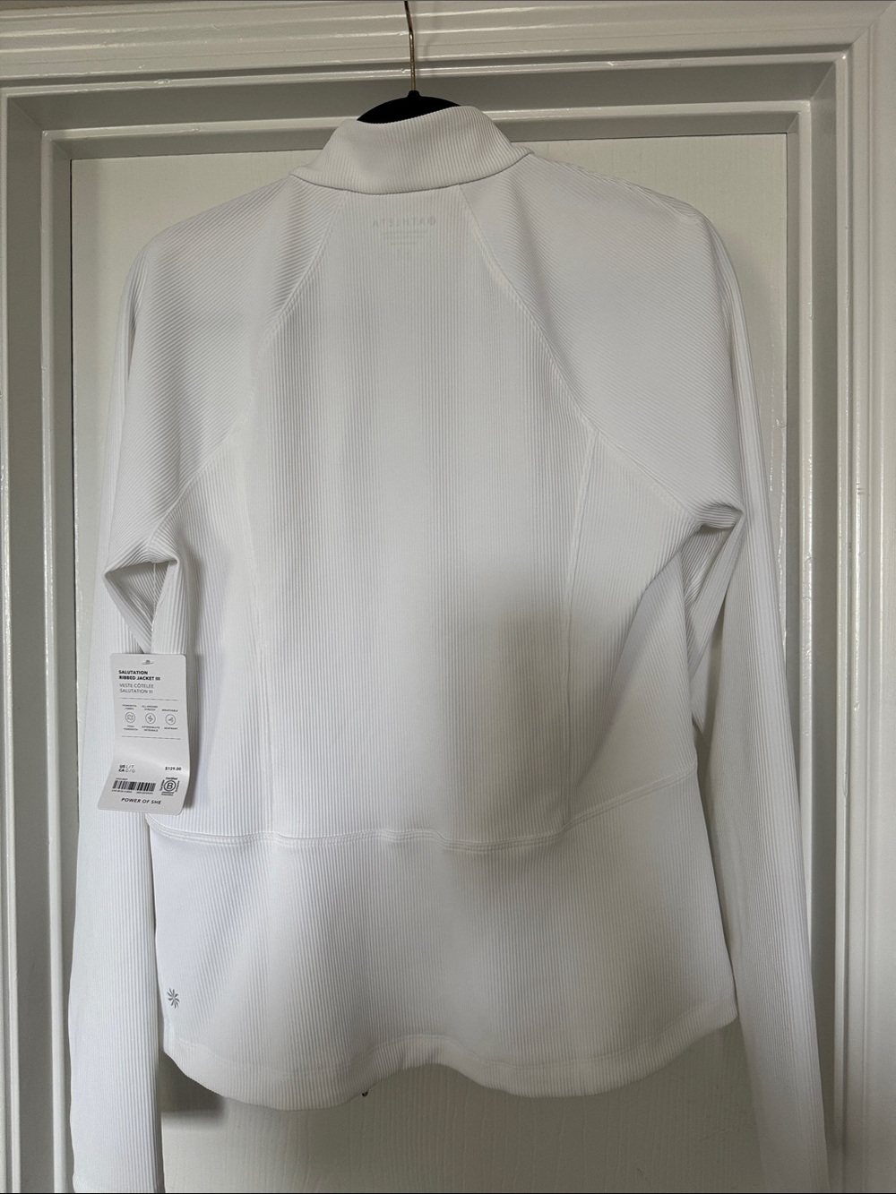 Athleta White Salutation Ribbed Jacket III